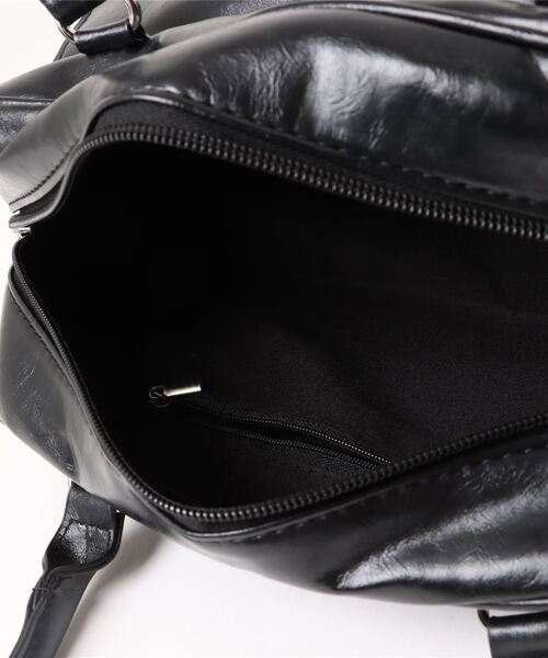 Burner(バーナー)の「【OKUOKU 0909】外ポケットボストンバッグ トートバッグ フラップダブルポケットのレザータッチ oku-bag-741325859435-23 N【RBTS】(ボストンバッグ・レディース・ブラック/ワイン/ブラウン/ライトブルー/ホワイト・FREE)」の8枚目の写真