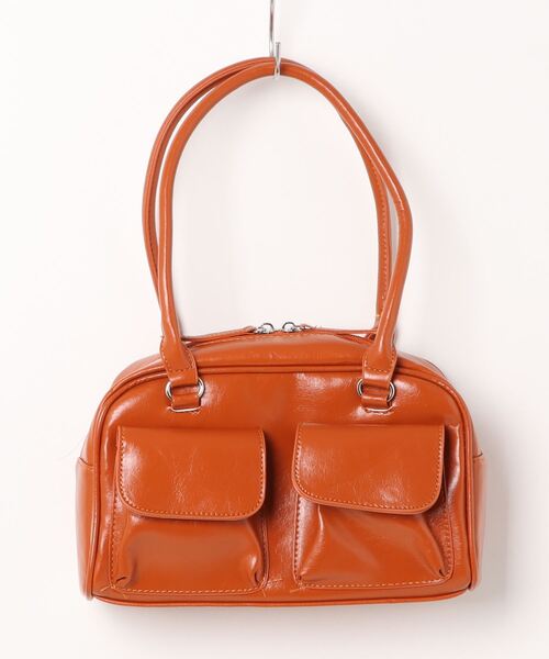 Burner(バーナー)の「【OKUOKU 0909】外ポケットボストンバッグ トートバッグ フラップダブルポケットのレザータッチ oku-bag-741325859435-23 N【RBTS】(ボストンバッグ・レディース・ブラック/ワイン/ブラウン/ライトブルー/ホワイト・FREE)」の12枚目の写真