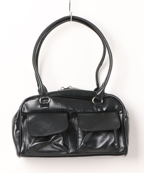 Burner(バーナー)の「【OKUOKU 0909】外ポケットボストンバッグ トートバッグ フラップダブルポケットのレザータッチ oku-bag-741325859435-23 N【RBTS】(ボストンバッグ・レディース・ブラック/ワイン/ブラウン/ライトブルー/ホワイト・FREE)」の13枚目の写真