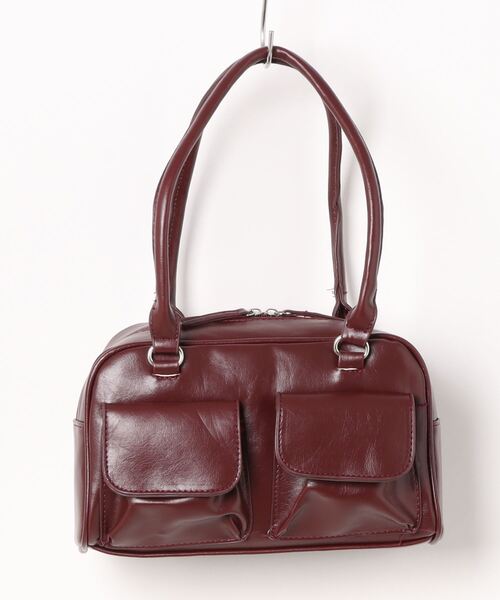 Burner(バーナー)の「【OKUOKU 0909】外ポケットボストンバッグ トートバッグ フラップダブルポケットのレザータッチ oku-bag-741325859435-23 N【RBTS】(ボストンバッグ・レディース・ブラック/ワイン/ブラウン/ライトブルー/ホワイト・FREE)」の14枚目の写真