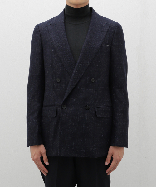 EDIFICE(エディフィス)の「Loro Piana Fabric D.ダブルブレスト ジャケット(テーラードジャケット・メンズ・ダークブルー・42/44/46/48/50)」の1枚目の写真