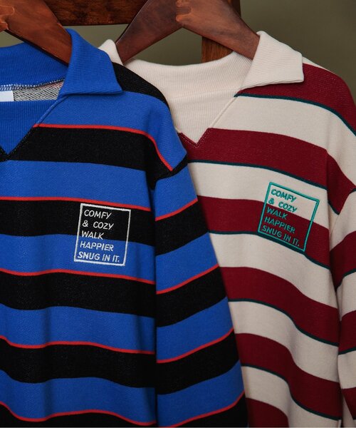 BREEZE（ブリーズ）の「衿付きボーダートレーナー（スウェット・キッズ・ブルー/アイボリー・80/90/100/110/120/130/140/150）」の14枚目の写真