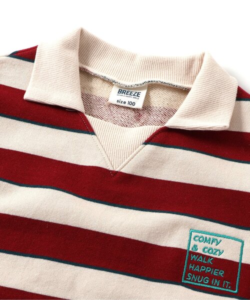 BREEZE（ブリーズ）の「衿付きボーダートレーナー（スウェット・キッズ・ブルー/アイボリー・80/90/100/110/120/130/140/150）」の5枚目の写真