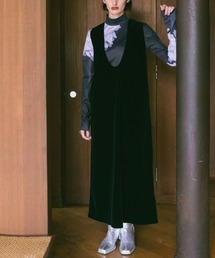 sahara | Velvet Uneck Dress/ベルベットUネックドレス(ワンピース)