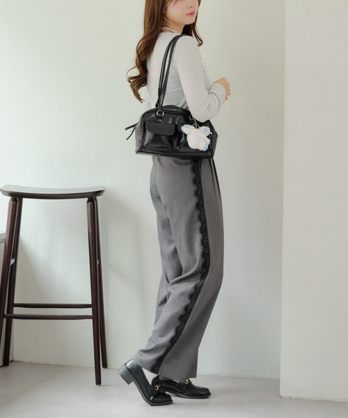 APPORTE PAR LES MARCHES(アポルテパーレマルシェ)の「レースラインパンツ(その他パンツ・レディース・チャコールグレー/ブラック/ピンク・FREE)」の12枚目の写真