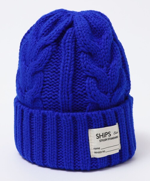 セール】SHIPS Colors:〈手洗い可能〉ケーブル ニット キャップ