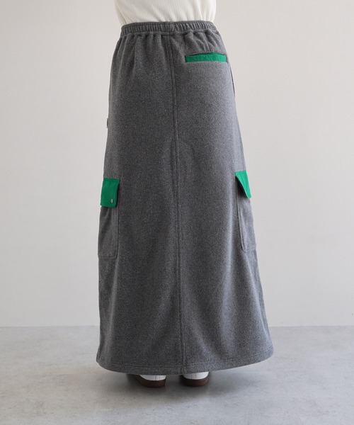 ANME（アンメ）の「フリース2wayカーゴロングスカート（スカート・レディース・杢グレー/ブラック/ネイビー・M/L）」の6枚目の写真