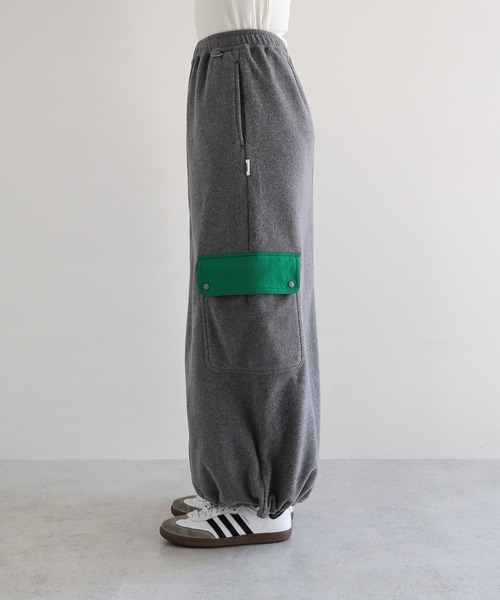 ANME（アンメ）の「フリース2wayカーゴロングスカート（スカート・レディース・杢グレー/ブラック/ネイビー・M/L）」の8枚目の写真