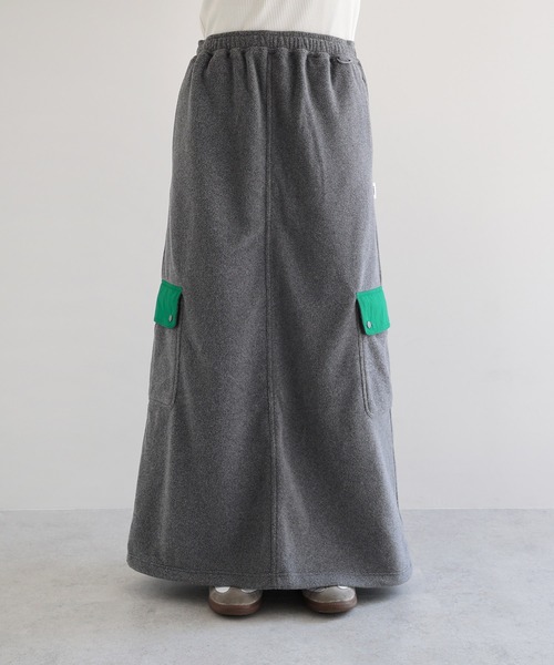 ANME（アンメ）の「フリース2wayカーゴロングスカート（スカート・レディース・杢グレー/ブラック/ネイビー・M/L）」の10枚目の写真
