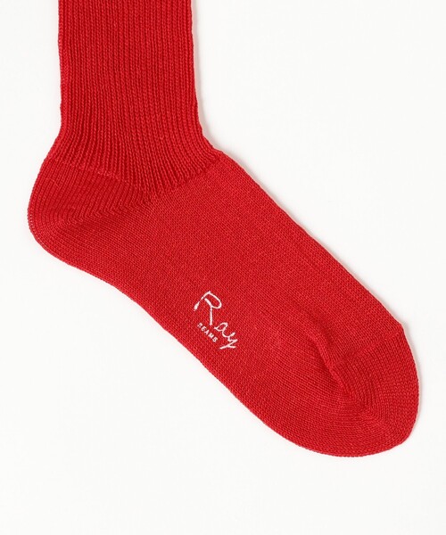 Ray BEAMS(レイビームス)の「リブ リネン ソックス(ソックス/靴下・レディース・レッド/パープル/ミント/グレー・ONE SIZE)」の6枚目の写真
