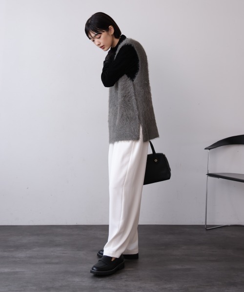 Bou Jeloud(ブージュルード)の「ソウバリシャギーニットベスト(ベスト・レディース・オフホワイト/グレー/ブラック/グレイッシュベージュ・FREE)」の17枚目の写真