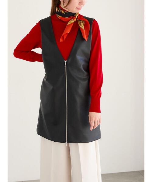 Te chichi（テチチ）の「ダブルジップマルチWAYミドルジレベスト（ベスト・レディース・ブラック/チャコールグレー・F）」の3枚目の写真