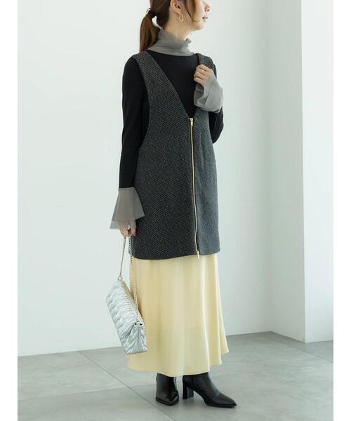 Te chichi（テチチ）の「ダブルジップマルチWAYミドルジレベスト（ベスト・レディース・ブラック/チャコールグレー・F）」の4枚目の写真