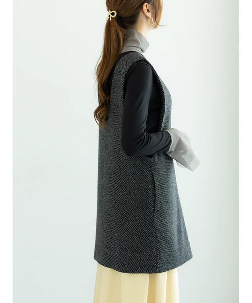 Te chichi（テチチ）の「ダブルジップマルチWAYミドルジレベスト（ベスト・レディース・ブラック/チャコールグレー・F）」の7枚目の写真