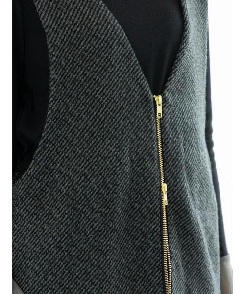 Te chichi（テチチ）の「ダブルジップマルチWAYミドルジレベスト（ベスト・レディース・ブラック/チャコールグレー・F）」の9枚目の写真