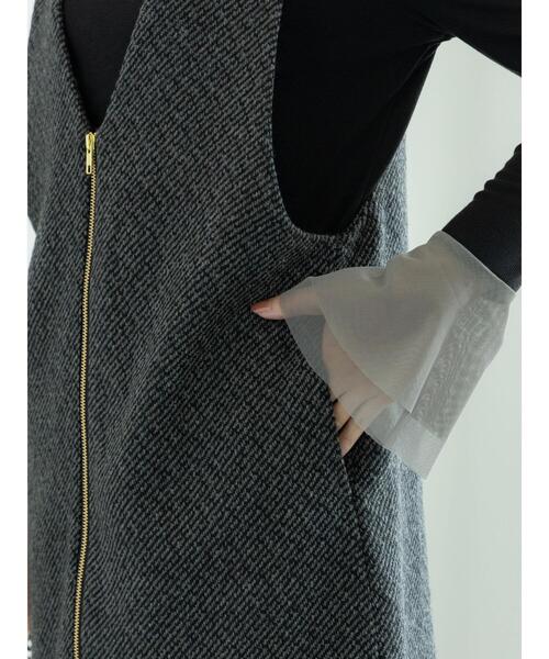 Te chichi（テチチ）の「ダブルジップマルチWAYミドルジレベスト（ベスト・レディース・ブラック/チャコールグレー・F）」の10枚目の写真