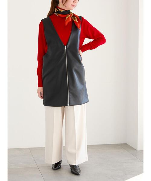 Te chichi（テチチ）の「ダブルジップマルチWAYミドルジレベスト（ベスト・レディース・ブラック/チャコールグレー・F）」の12枚目の写真