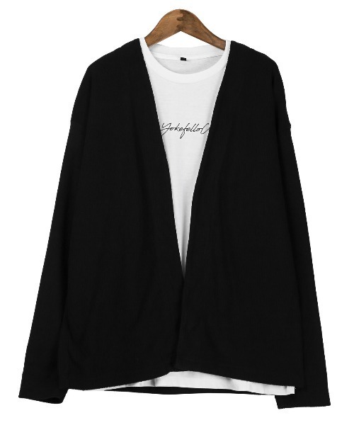 LUXSTYLE(ラグスタイル)の「アンサンブルセットコーデュロイカーディガン&ロンT(アンサンブル・メンズ・ブラック/チャコールグレー/ブルー・M/L/XL)」の18枚目の写真