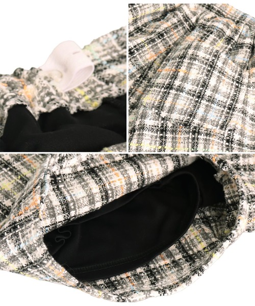 ANAP kids（アナップキッズ）の「ベルトデザイン ツイード スカパン【セットアップ着用可】（スカート・キッズ・ベージュ/ブラック・130cm/110cm/120cm）」の19枚目の写真