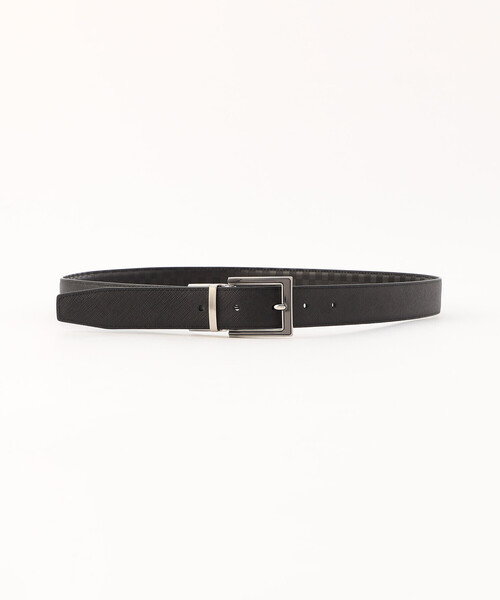 COMME CA ISM（コムサイズム）の「【リバーシブル】市松大柄 ×サフィアーノ型押し ベルト（ベルト・メンズ・ブラック/ダークブラウン・FREE）」の3枚目の写真