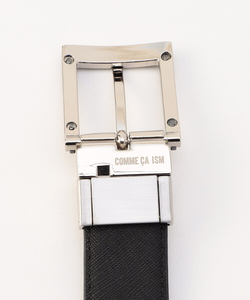 COMME CA ISM（コムサイズム）の「【リバーシブル】市松大柄 ×サフィアーノ型押し ベルト（ベルト・メンズ・ブラック/ダークブラウン・FREE）」の8枚目の写真
