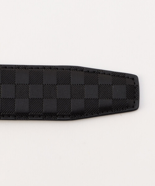 COMME CA ISM（コムサイズム）の「【リバーシブル】市松大柄 ×サフィアーノ型押し ベルト（ベルト・メンズ・ブラック/ダークブラウン・FREE）」の9枚目の写真