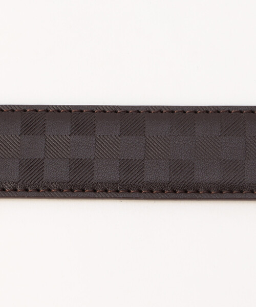 COMME CA ISM（コムサイズム）の「【リバーシブル】市松大柄 ×サフィアーノ型押し ベルト（ベルト・メンズ・ブラック/ダークブラウン・FREE）」の12枚目の写真