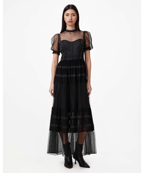 【mamita様】 セール】RYLA POLKA DOT MESH MAXI DRESS | RYLA ポルカ ドット