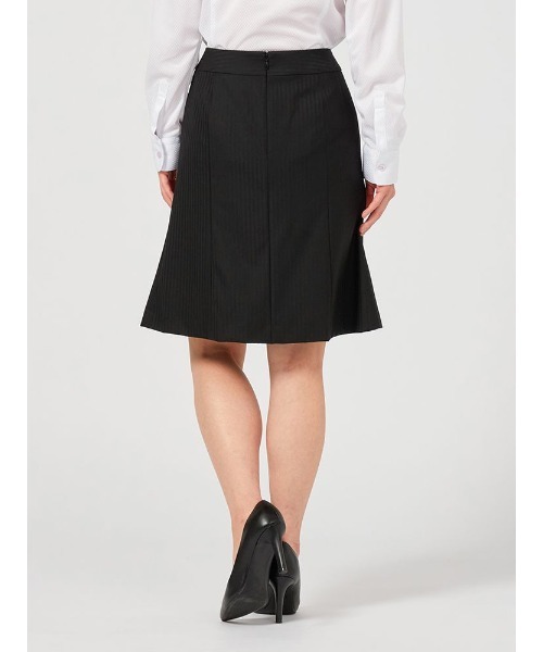 HARUYAMA（ハルヤマ）の「【ウォッシャブル】セミフレアスカート ストレッチ S＆M Knightsbridge ブラック シャドウストライプ 通年【レディース】（スーツスカート・レディース・ブラック・5号/7号/9号/11号/13号/15号/19号/17号）」の4枚目の写真