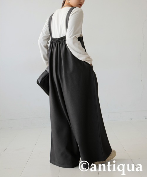 antiqua(アンティカ)の「タックサロペット(サロペット/オーバーオール・レディース・グレー/ブラック・ONESIZE)」の13枚目の写真
