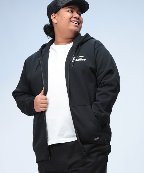 【セール】Dickies (ディッキーズ) 裏起毛 ワンポイント刺繍 フルジップ パーカー 44608145（パーカー）｜Dickies（ディッキーズ）