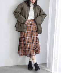 フリンジチェックプリーツスカート