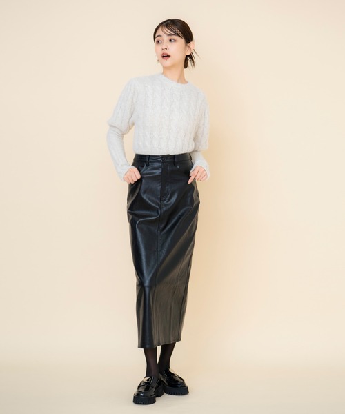 REDYAZEL(レディアゼル)の「レザーロングスカート(スカート・レディース・ダークブラウン/ライトグレー/ブラック・SMALL/MEDIUM)」の14枚目の写真