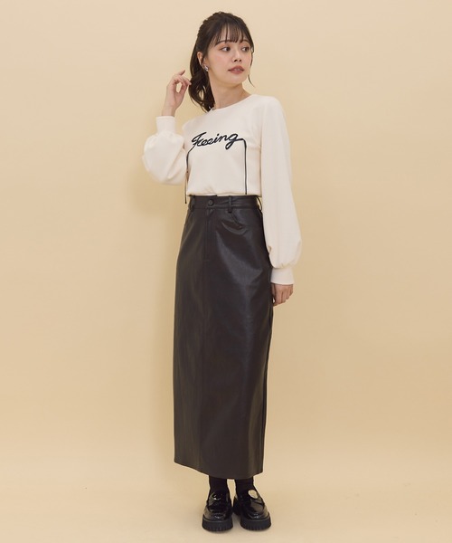 REDYAZEL(レディアゼル)の「レザーロングスカート(スカート・レディース・ダークブラウン/ライトグレー/ブラック・SMALL/MEDIUM)」の6枚目の写真