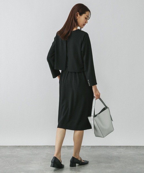 GLOBAL WORK（グローバルワーク）の「スゴラクストレッチドッキングワンピース/133627（ワンピース・レディース・ブラック/グレイッシュベージュ/ネイビー・MEDIUM/LARGE）」の15枚目の写真