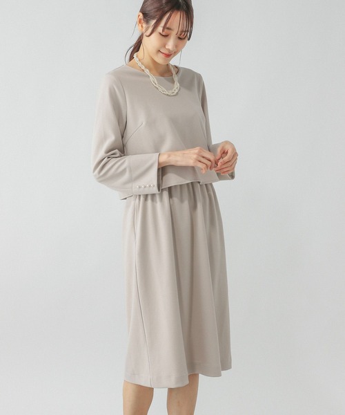 GLOBAL WORK（グローバルワーク）の「スゴラクストレッチドッキングワンピース/133627（ワンピース・レディース・ブラック/グレイッシュベージュ/ネイビー・MEDIUM/LARGE）」の22枚目の写真