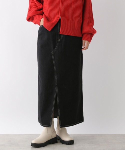 LEPSIM（レプシィム）の「デニムナロースカート　242514（デニムスカート・レディース・ブラック/ブルー/ライトブルー/グレー・MEDIUM/LARGE）」の2枚目の写真