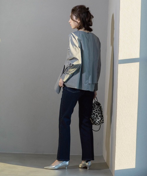 OPAQUE.CLIP(オペークドットクリップ)の「《SS-LLサイズ》ストレッチセミフレアデニム【洗濯機洗い可】(デニムパンツ・レディース・ブルー系その他/ネイビー/ライトブルー・36/38/40/34/42)」の20枚目の写真