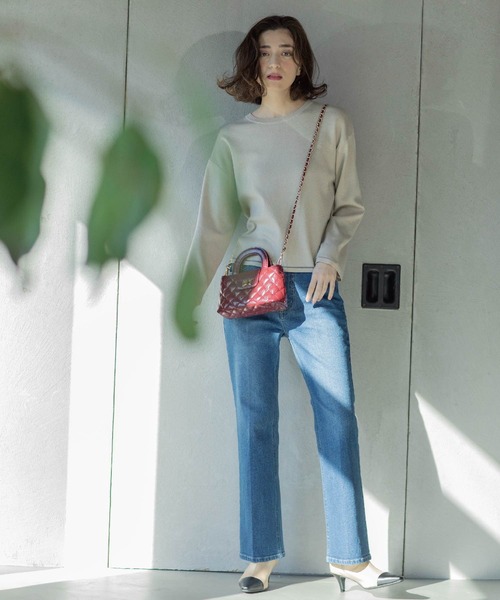 セール】《SS-LLサイズ》ストレッチセミフレアデニム【洗濯機洗い可