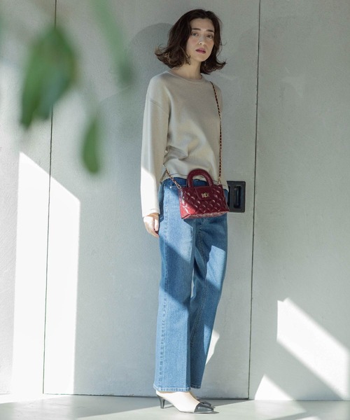 OPAQUE.CLIP(オペークドットクリップ)の「《SS-LLサイズ》ストレッチセミフレアデニム【洗濯機洗い可】(デニムパンツ・レディース・ブルー系その他/ネイビー/ライトブルー・36/38/40/34/42)」の11枚目の写真