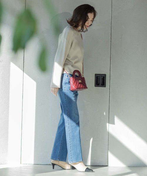 OPAQUE.CLIP(オペークドットクリップ)の「《SS-LLサイズ》ストレッチセミフレアデニム【洗濯機洗い可】(デニムパンツ・レディース・ブルー系その他/ネイビー/ライトブルー・36/38/40/34/42)」の12枚目の写真