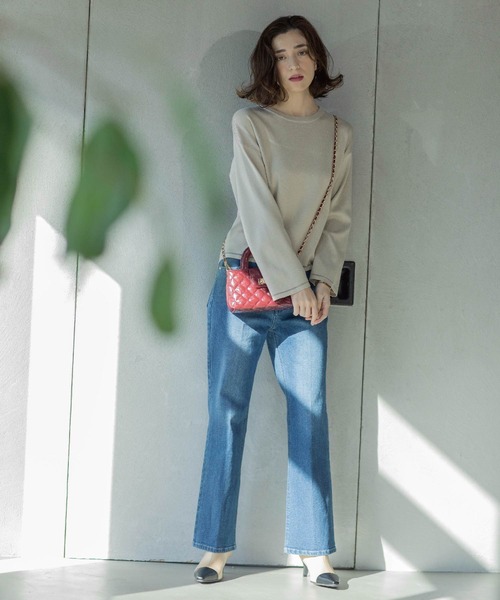 OPAQUE.CLIP(オペークドットクリップ)の「《SS-LLサイズ》ストレッチセミフレアデニム【洗濯機洗い可】(デニムパンツ・レディース・ブルー系その他/ネイビー/ライトブルー・36/38/40/34/42)」の13枚目の写真