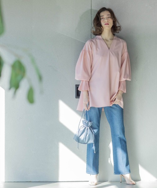 OPAQUE.CLIP(オペークドットクリップ)の「《SS-LLサイズ》ストレッチセミフレアデニム【洗濯機洗い可】(デニムパンツ・レディース・ブルー系その他/ネイビー/ライトブルー・36/38/40/34/42)」の14枚目の写真