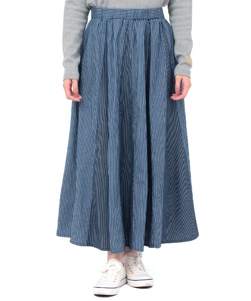 セール】ストライプパッチスカート【大きいサイズ】（スカート