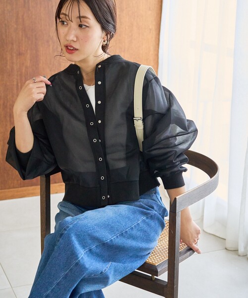 限定展開 シアー ダンボール スナップカーディガン（カーディガン/ボレロ）｜FREAK'S STORE（フリークスストア） 6,797円