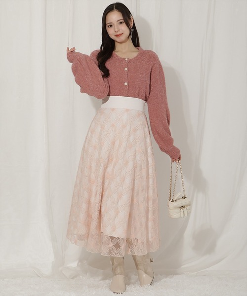 WILLSELECTION（ウィルセレクション）の「フラワーチュールフレアスカート（スカート・レディース・ピンク/オフホワイト/ブラック・FREE）」の21枚目の写真