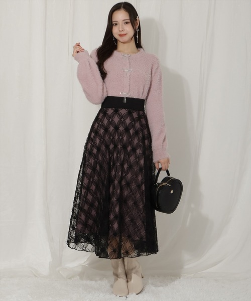 WILLSELECTION（ウィルセレクション）の「フラワーチュールフレアスカート（スカート・レディース・ピンク/オフホワイト/ブラック・FREE）」の22枚目の写真