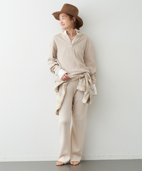 AMERICANA(アメリカーナ)の「【AMERICANA/アメリカーナ】 WAFFLE LONGSLEEVE Tシャツ(Tシャツ/カットソー・レディース・チャコールグレー/アイボリー/ベージュ・FREE)」の16枚目の写真