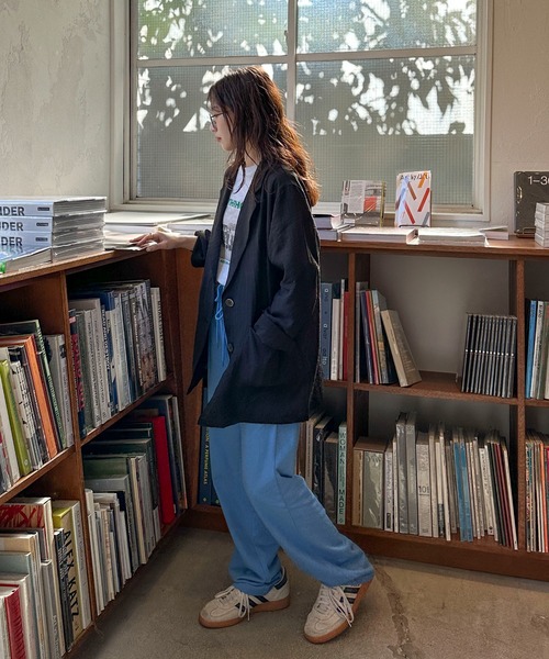 PILIT（ピリット）の「リネンテーラードジャケット（テーラードジャケット・レディース・ブラック/アイボリー/ピンク/ブルー・MEDIUM）」の20枚目の写真