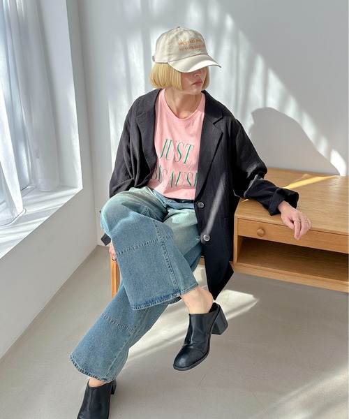 PILIT（ピリット）の「リネンテーラードジャケット（テーラードジャケット・レディース・ブラック/アイボリー/ピンク/ブルー・MEDIUM）」の21枚目の写真